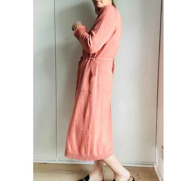 J Jill Sweater Dress Size Medium Midi Length Long Sleeve Soft Red Clay - Picture 4 of 9